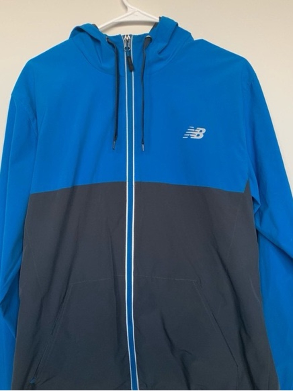New Balance Blue and Dark Gray Hooded Performance Jacket